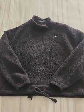 Nike Women's Black Sherpa Turtleneck Pullover